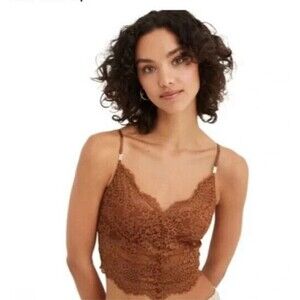 NWT~Women's AERIE Show Off Lace Corset Bra Top in Western Sky Medium